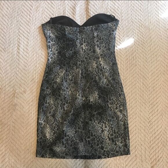 🍟Sweetheart Neckline Lace Strapless Mini Dress - Picture 5 of 8